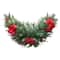 Glitzhome® 3ft. Pre-Lit Pine, Poinsettia & Berries Christmas Swag
